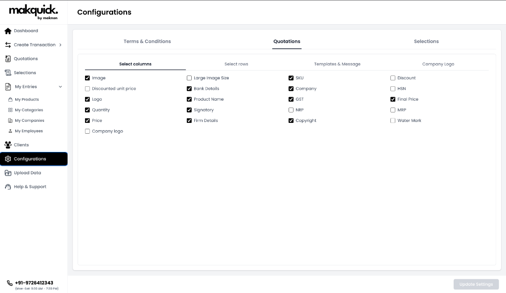 Configurations Preview